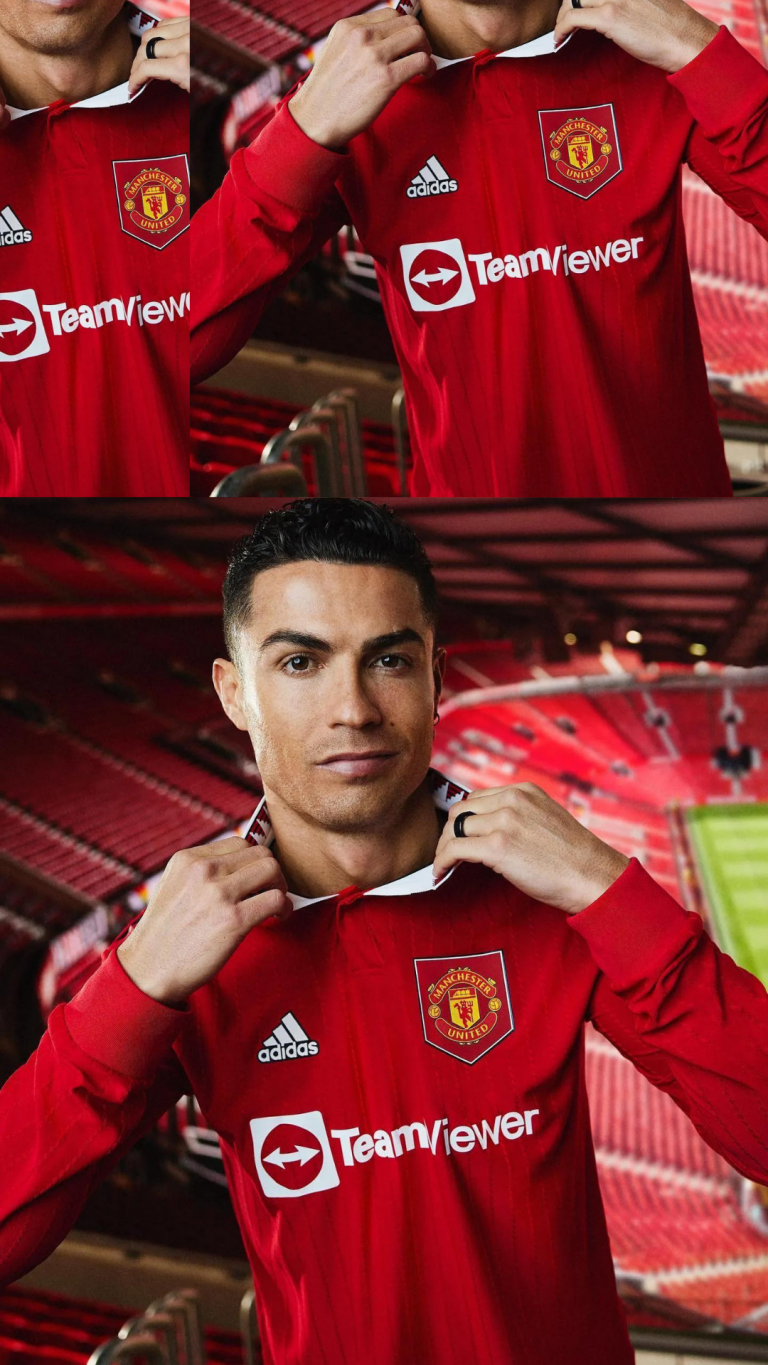 Cristiano Ronaldo (CR7) back at Manchester United for training.