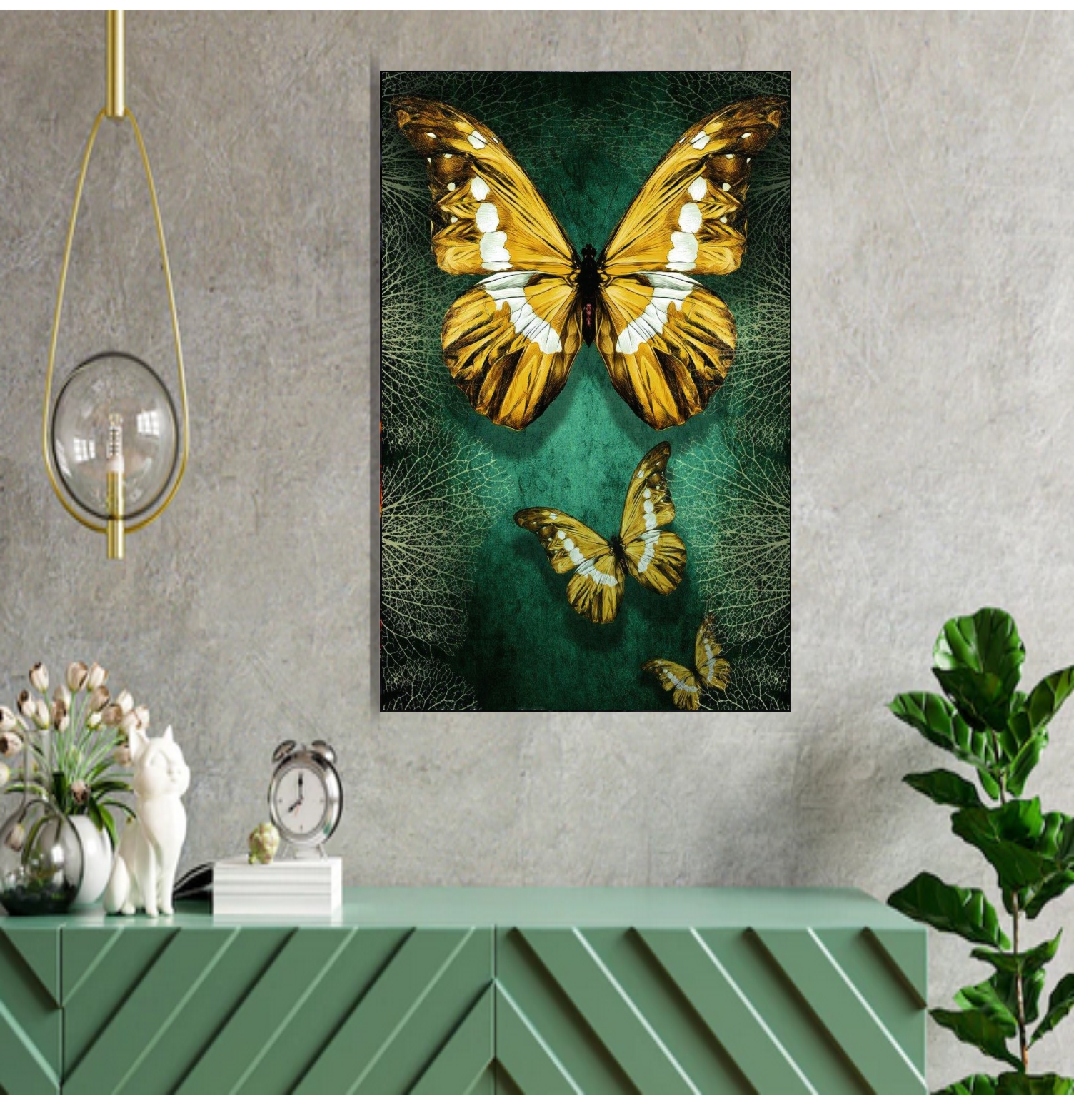 Gold butterfly mdf