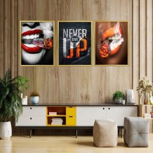 Never give up picture frame