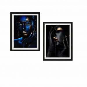 BLUEBLACK THEMED FACES PICTURE FRAME