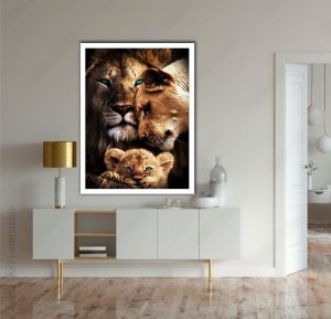 Lion family picture frame