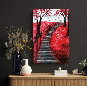 Red art picture frame