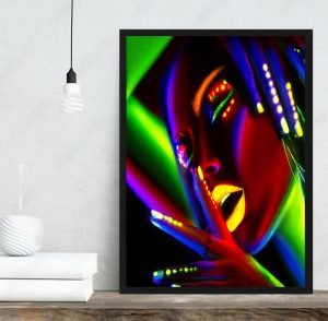 Neon lady picture frame
