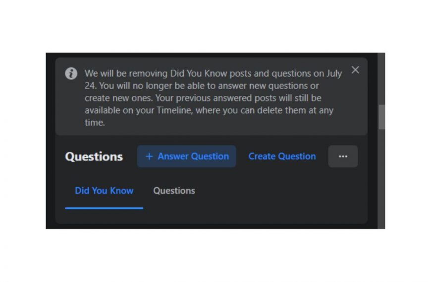 Facebook did you know, questions
