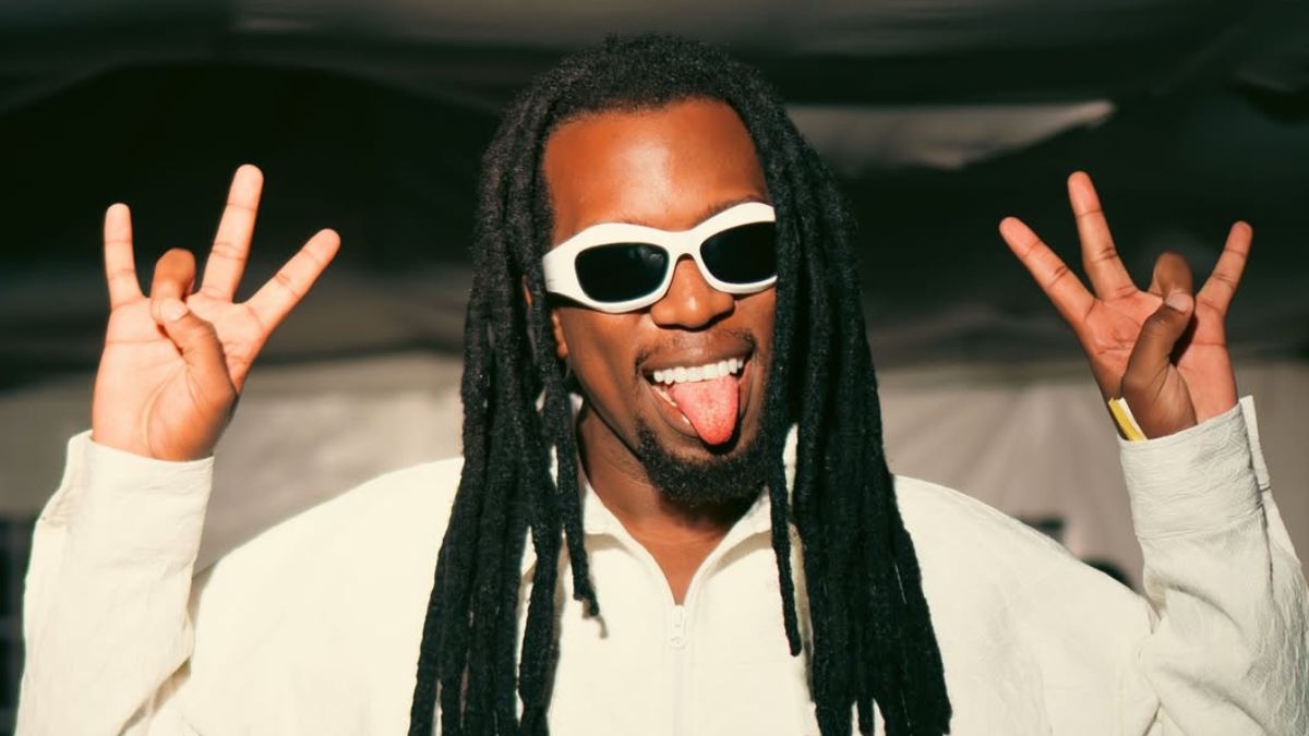 Person making peace signs with hands.Lyrics